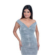 Shimmery Metallic Off shoulder Dress