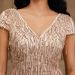 Beaded Tassel Sequin Fringe Gown