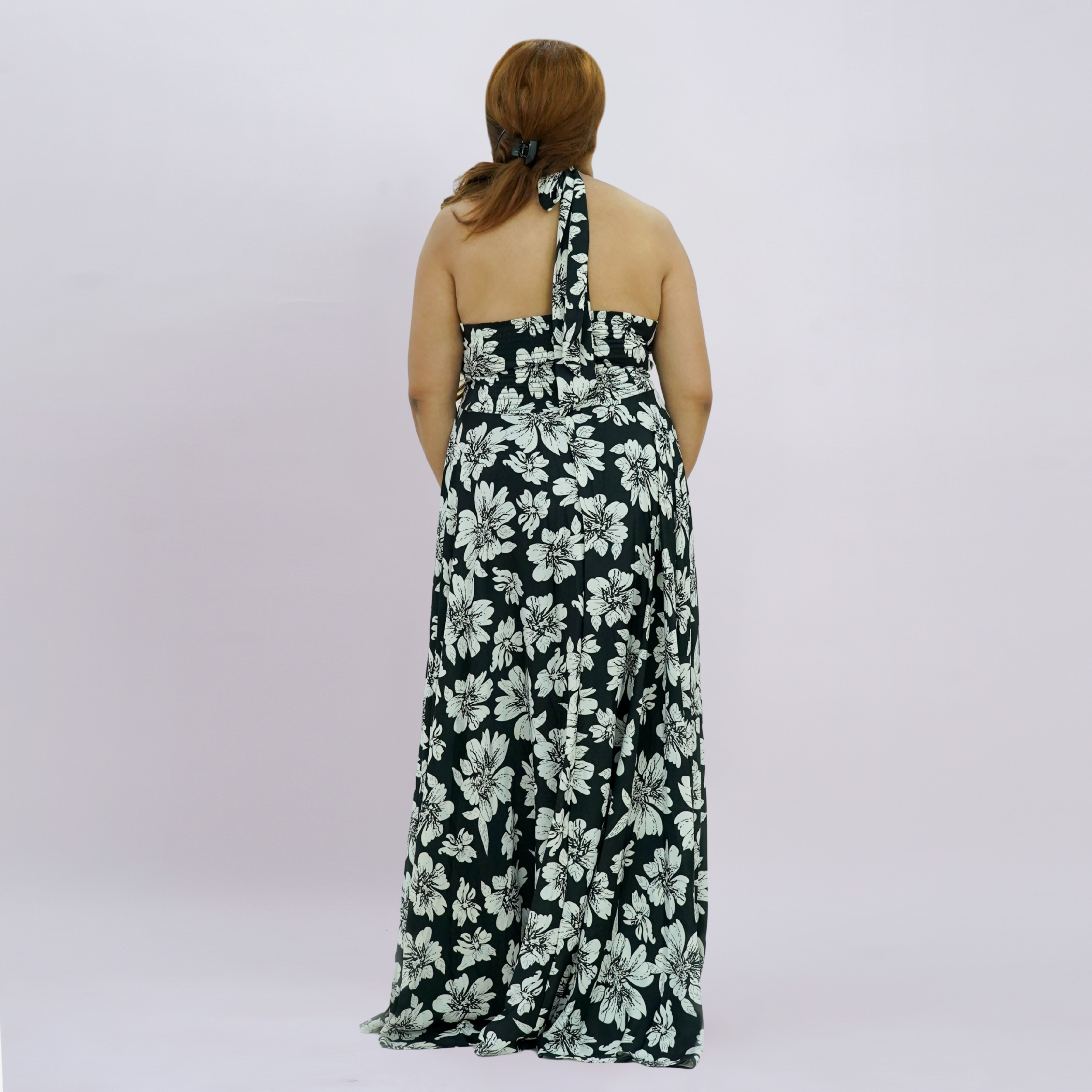 Botanical Halter Maxi Dress