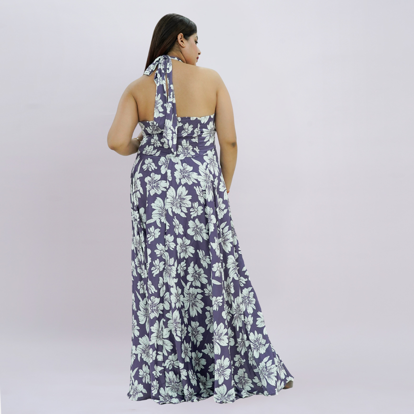 Botanical Halter Maxi Dress