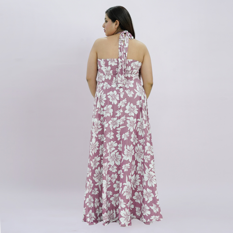 Botanical Halter Maxi Dress