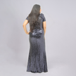 Crystal-Embellished Sequin Evening Gown