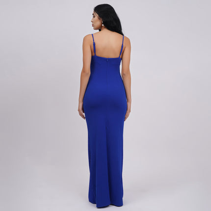 Crystal Stone Bodycon Evening Gown