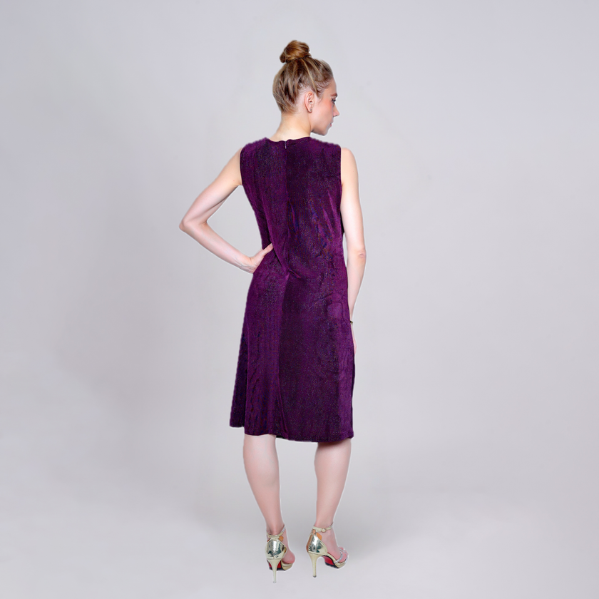 Draped Ruched Shimmer Cocktail Dress