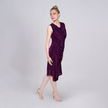Draped Ruched Shimmer Cocktail Dress