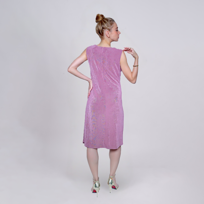 Draped Ruched Shimmer Cocktail Dress