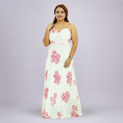 Seaside Coral Print Maxi Set with Tie-Front Shrug