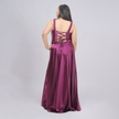 Elegant Square Neck Satin A-Line Evening Gown