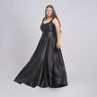 Elegant Square Neck Satin A-Line Evening Gown