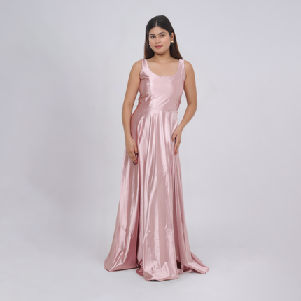 Elegant Square Neck Satin A-Line Evening Gown