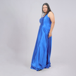Elegant Square Neck Satin A-Line Evening Gown