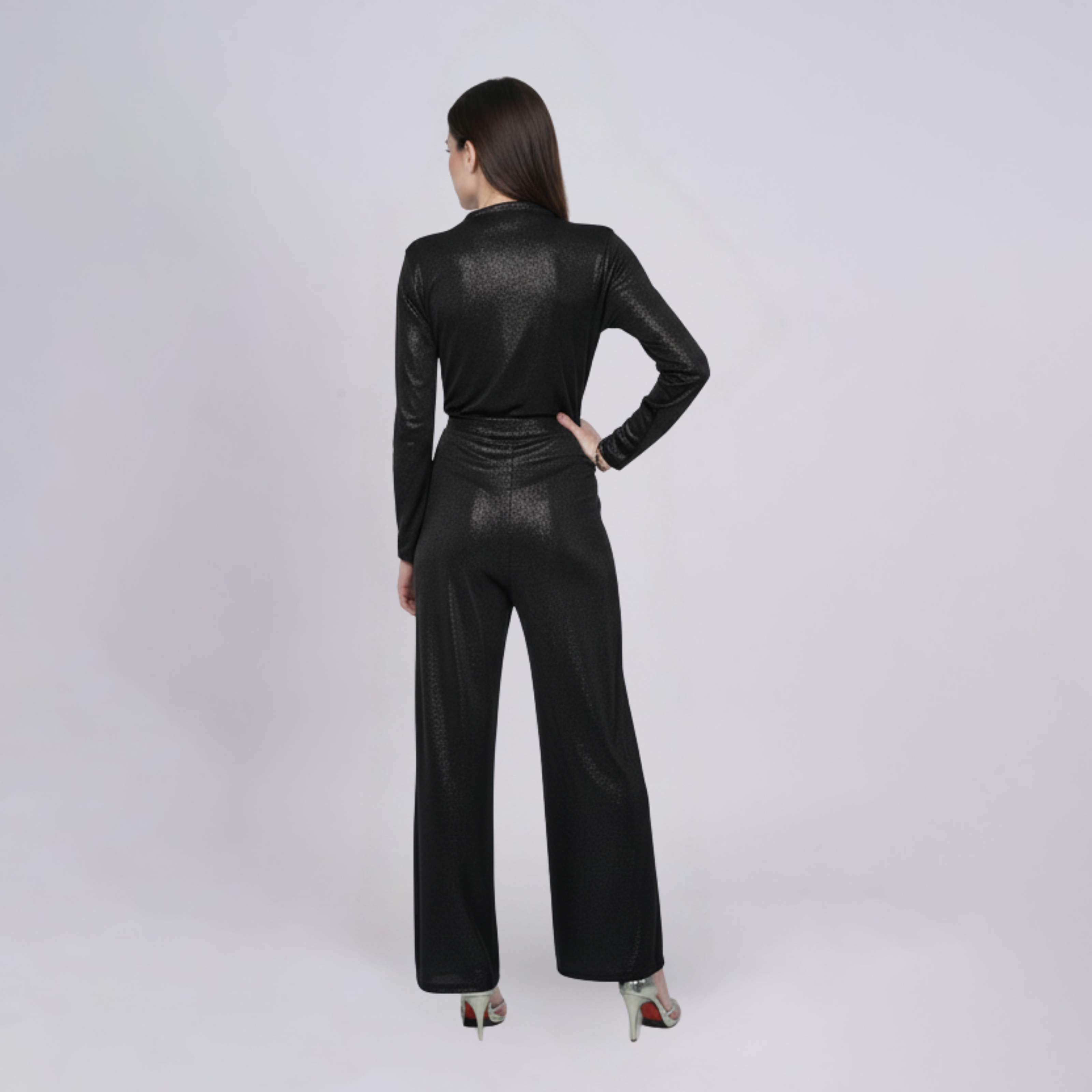 Elegant Belted Jumpsuit with wide Leg Pants