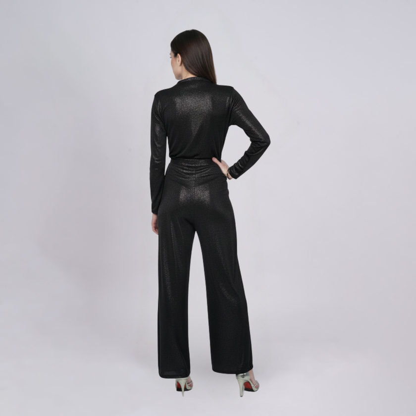 Elegant Belted Jumpsuit with wide Leg Pants
