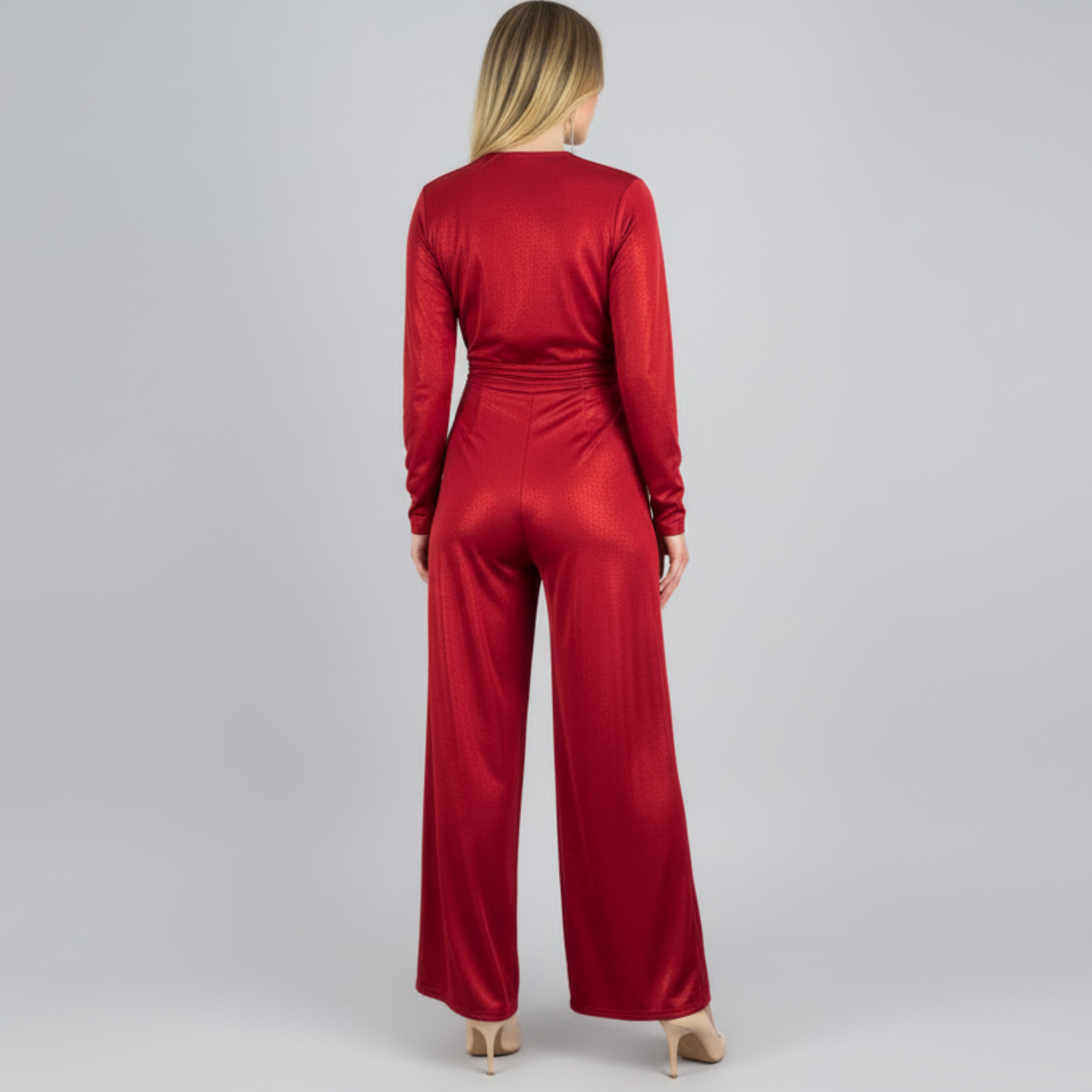 Elegant Belted Jumpsuit with wide Leg Pants