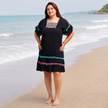 Elegant Boho Embroidered Pom-Pom Dress