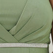 Embellished Empire Waist Shimmer Gown with Halter Straps