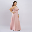 Embellished Empire Waist Shimmer Gown with Halter Straps