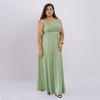 Embellished Empire Waist Shimmer Gown with Halter Straps