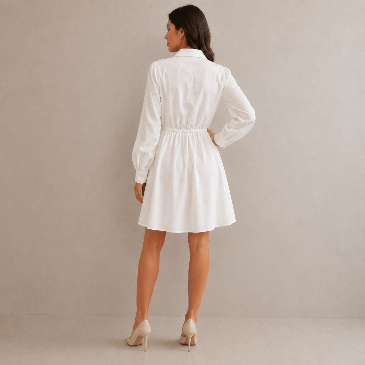 Evelyn Bow Neck Cotton Dress