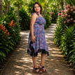 Floral Midi Dress with Handkerchief Hem & Lace Trim