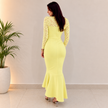 Frill Hem Lace Overlay Bodycon Dress