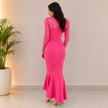 Frill Hem Lace Overlay Bodycon Dress