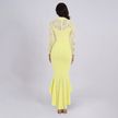 Frill Hem Lace Overlay Bodycon Dress