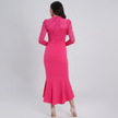 Frill Hem Lace Overlay Bodycon Dress