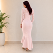 Frill Hem Lace Overlay Bodycon Dress