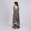 Safari Noir Abstract Print Wrap Maxi Dress