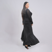 Glimmering V-Neck Mermaid Gown with Pleated Hem