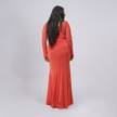 Glimmering V-Neck Mermaid Gown with Pleated Hem