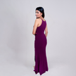 Glitter Halter Neck High Slit Bodycon Maxi Dress