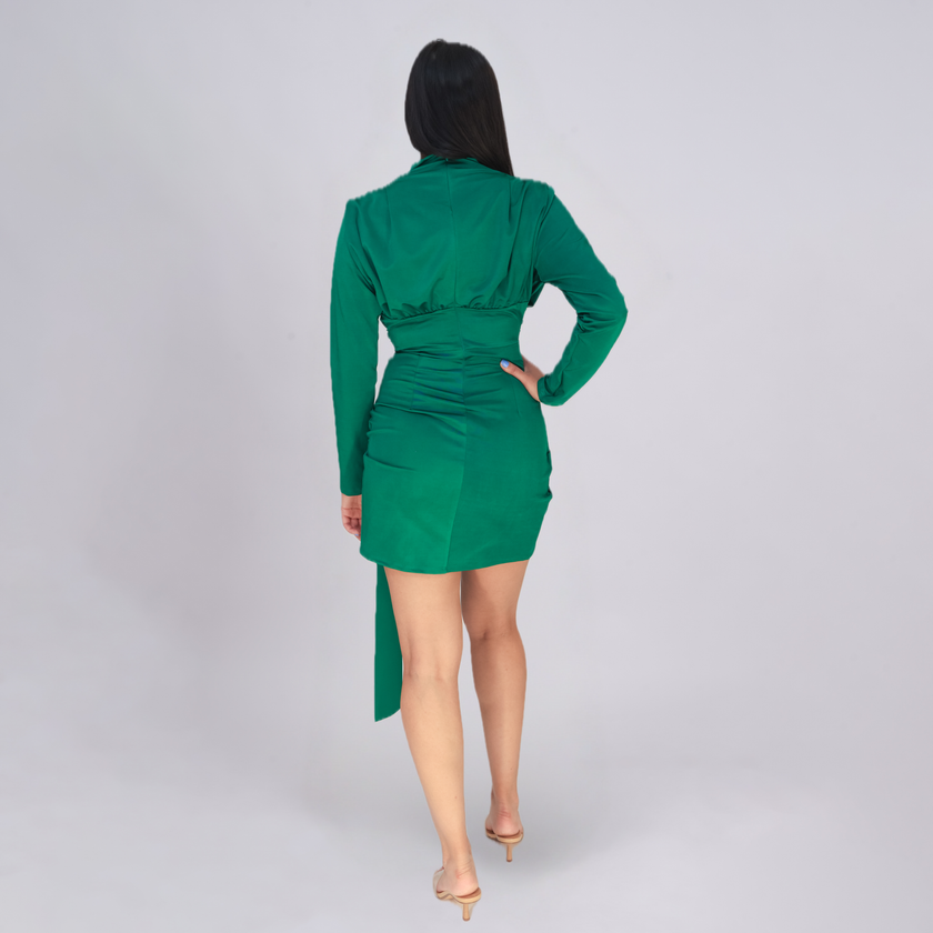 High Neck Hanging Frill Dress