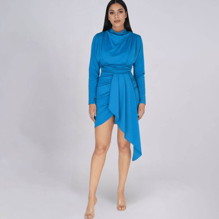 High Neck Hanging Frill Dress