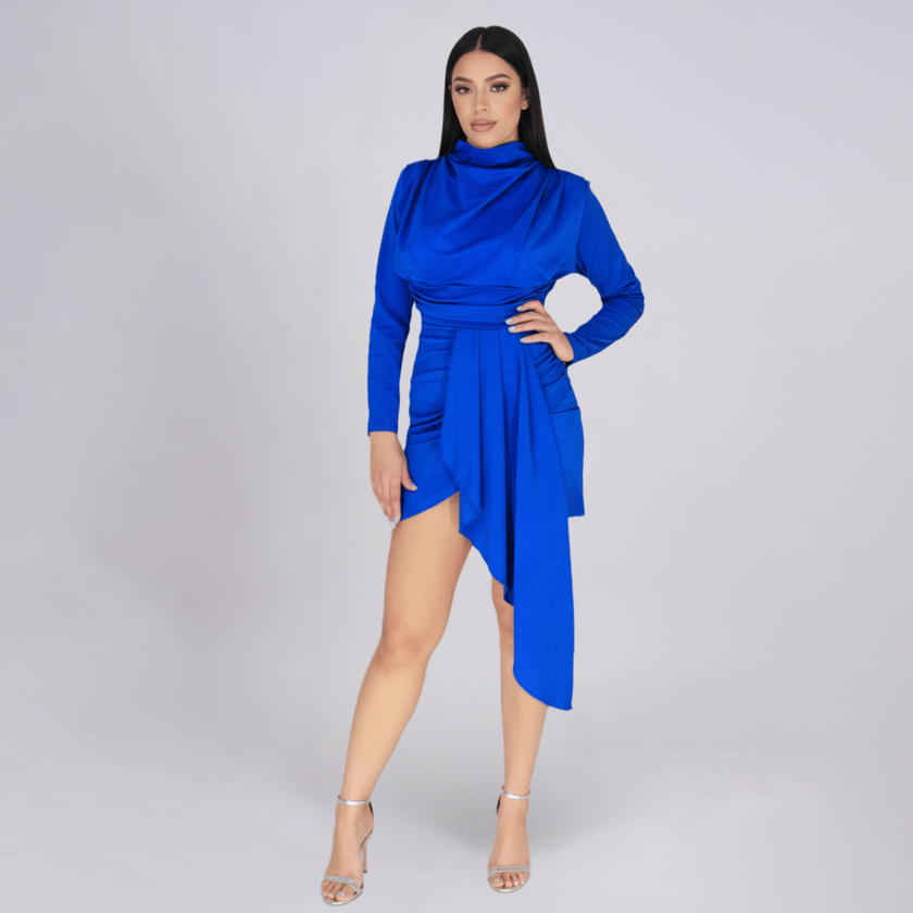 High Neck Hanging Frill Dress