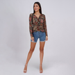 Lightweight Reversible Long Sleeve Knot Blouse