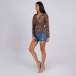 Lightweight Reversible Long Sleeve Knot Blouse