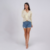 Lightweight Reversible Long Sleeve Knot Blouse