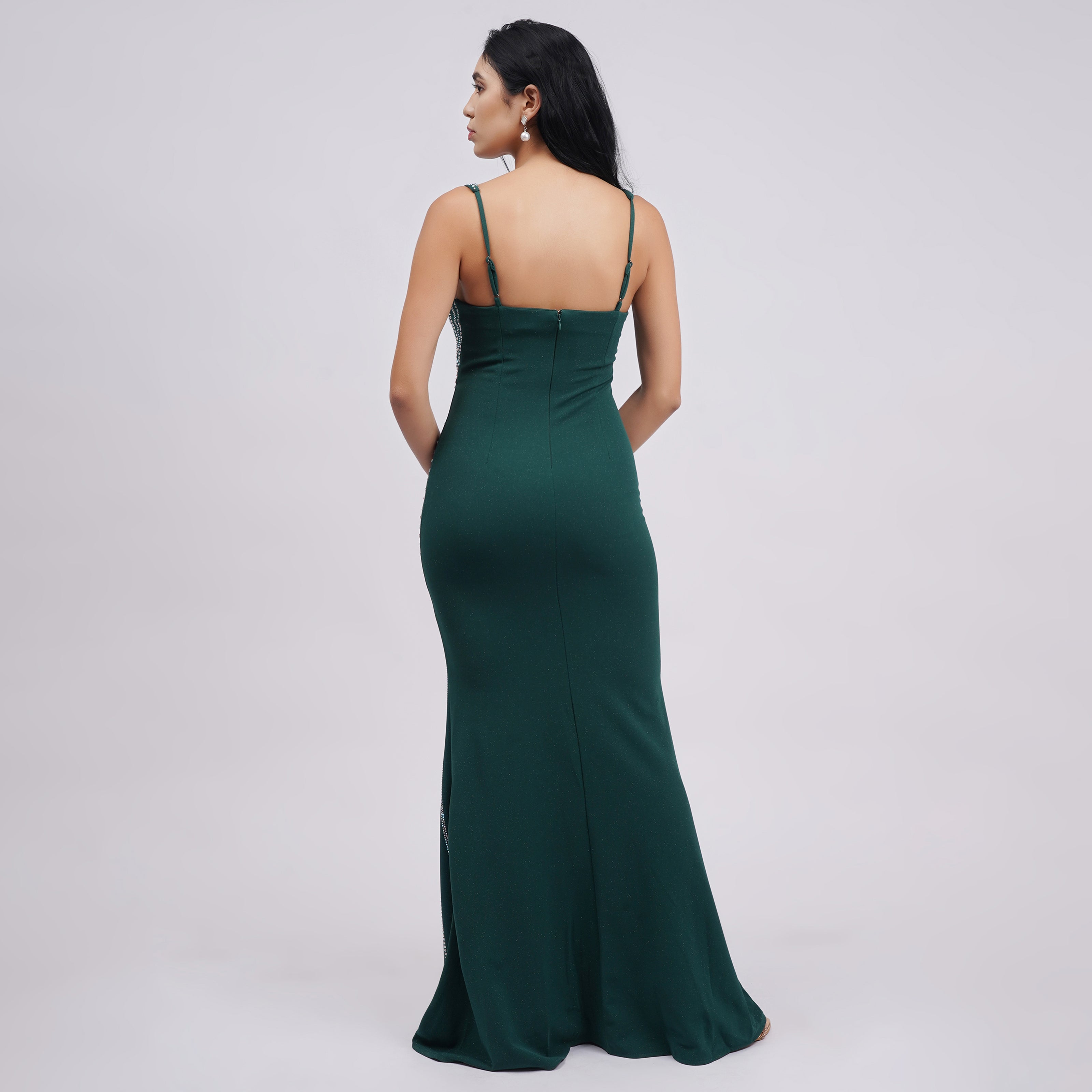Rhinestone Sweetheart Neck Mermaid Evening Gown
