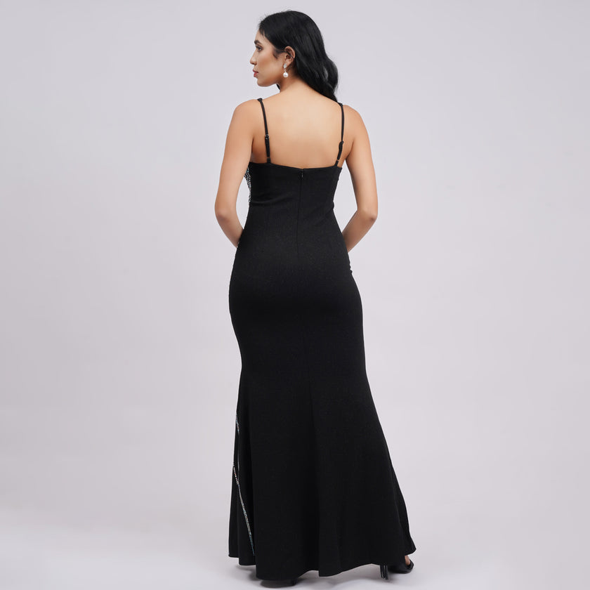 Rhinestone Sweetheart Neck Mermaid Evening Gown