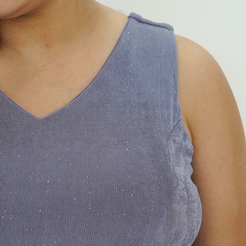 V-neck Velvet-effect Sparkle Maxi Dress