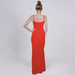 Mirror-Studded Bodycon Evening Gown