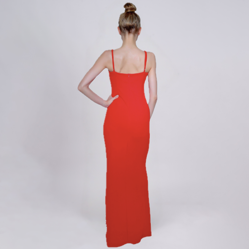 Mirror-Studded Bodycon Evening Gown