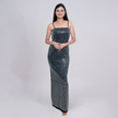 Mirror-Studded Bodycon Evening Gown