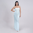 Mirror-Studded Bodycon Evening Gown