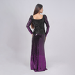Ombré Sequin Long Sleeve Gown with Side Slit