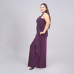 One-Shoulder Floral Appliqué Gown with Cascading Side Drape
