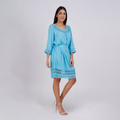 Round Neck Lace Detail Tunic