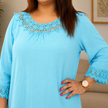Round Neck Lace Detail Tunic